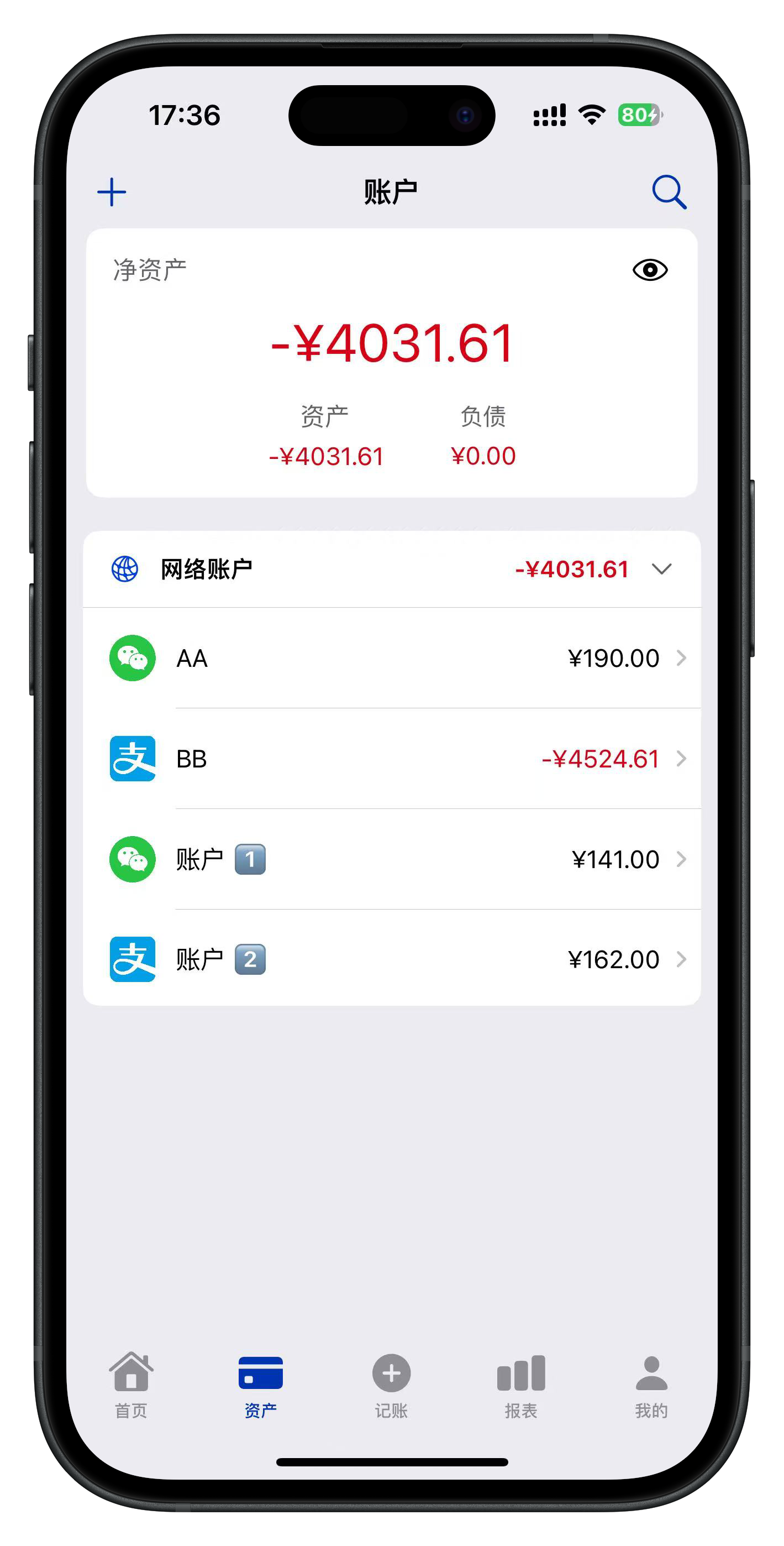 资产页面